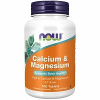 Магний и кальций Magnesium & Calcium от Now 100 таб